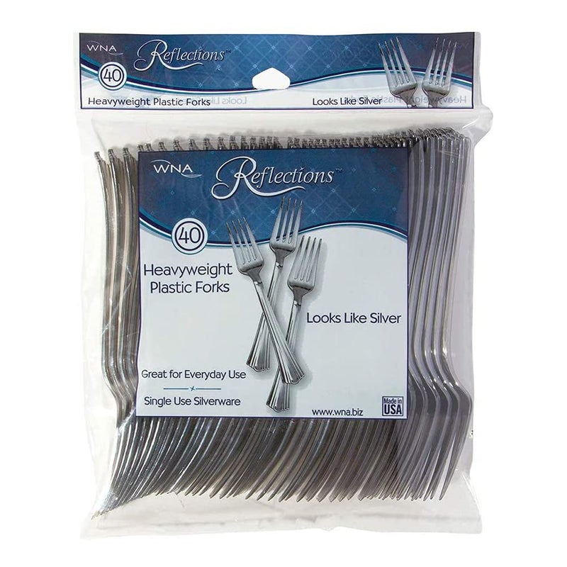 WNA Reflections Bagged Plastic Cutlery Fork, Silver - Image 5
